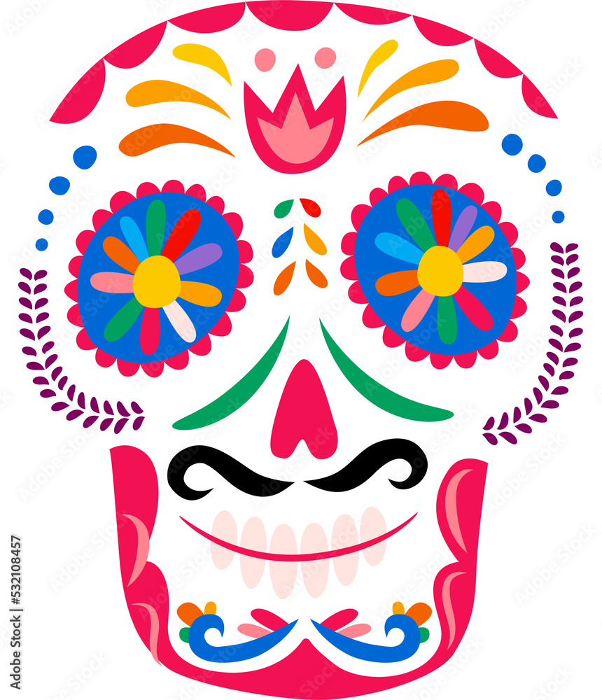 Obraz premium Skull calavera isolated mexican sugar candy head