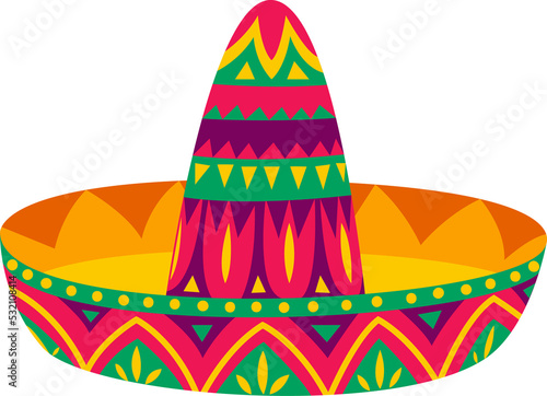 Latin america clothing, traditional mexican sombrero hat