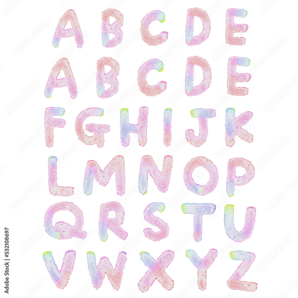 キャンディーポップなアルファベット文字のセット キャンディーポップなアルファベット文字のセット