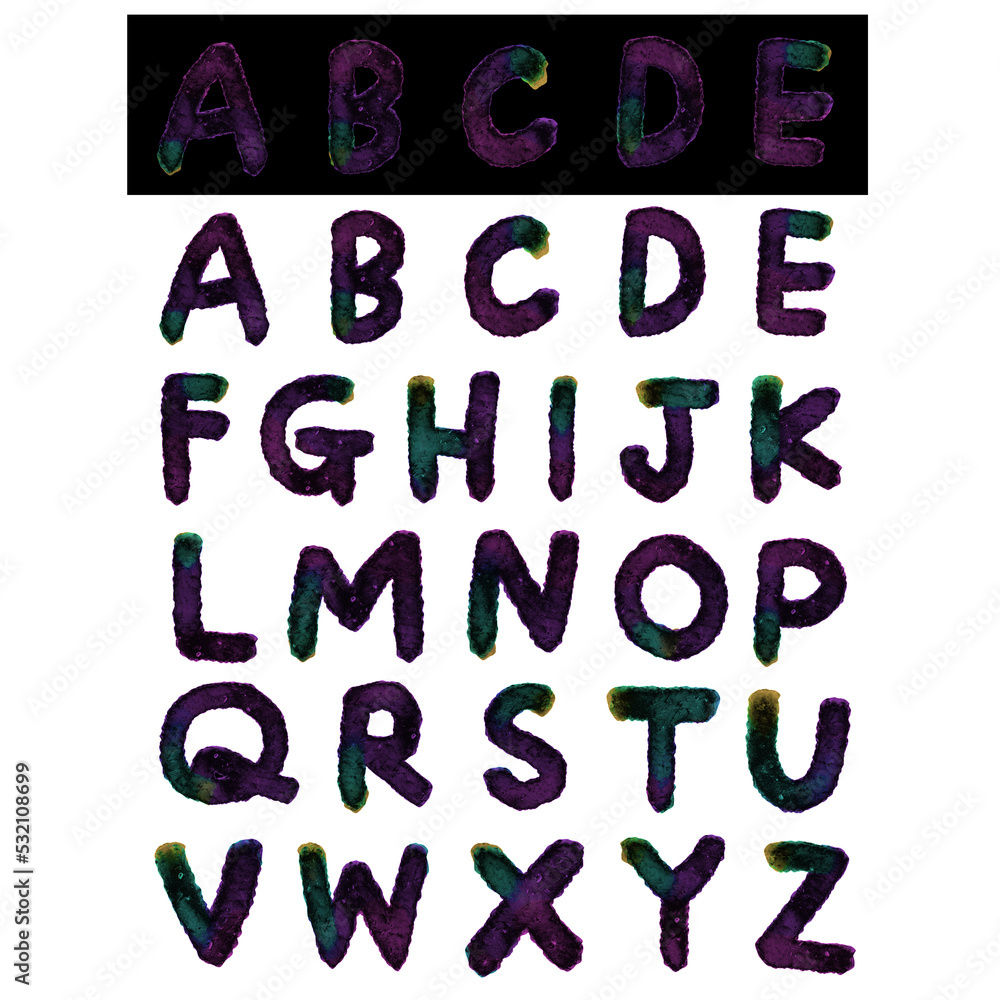 ネオンカラーのアルファベットセット 文字 ネオンカラーのアルファベットセット 文字