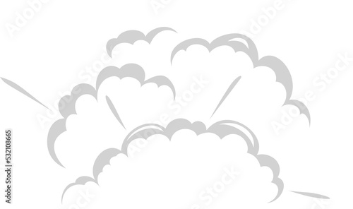 Bomb cartoon explosion vector dust or smoke cloud