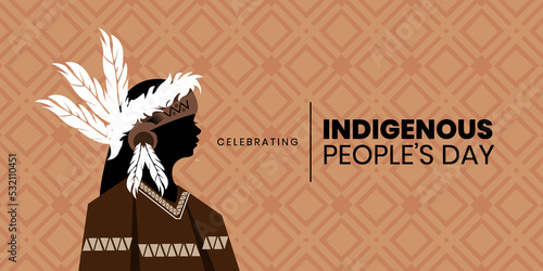 indigenous peoples day, International Day of the World's Indigenous People, vector illustration photo