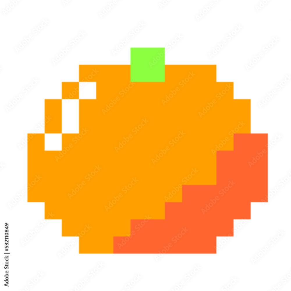 Obraz premium オレンジ ドット絵 アイコン