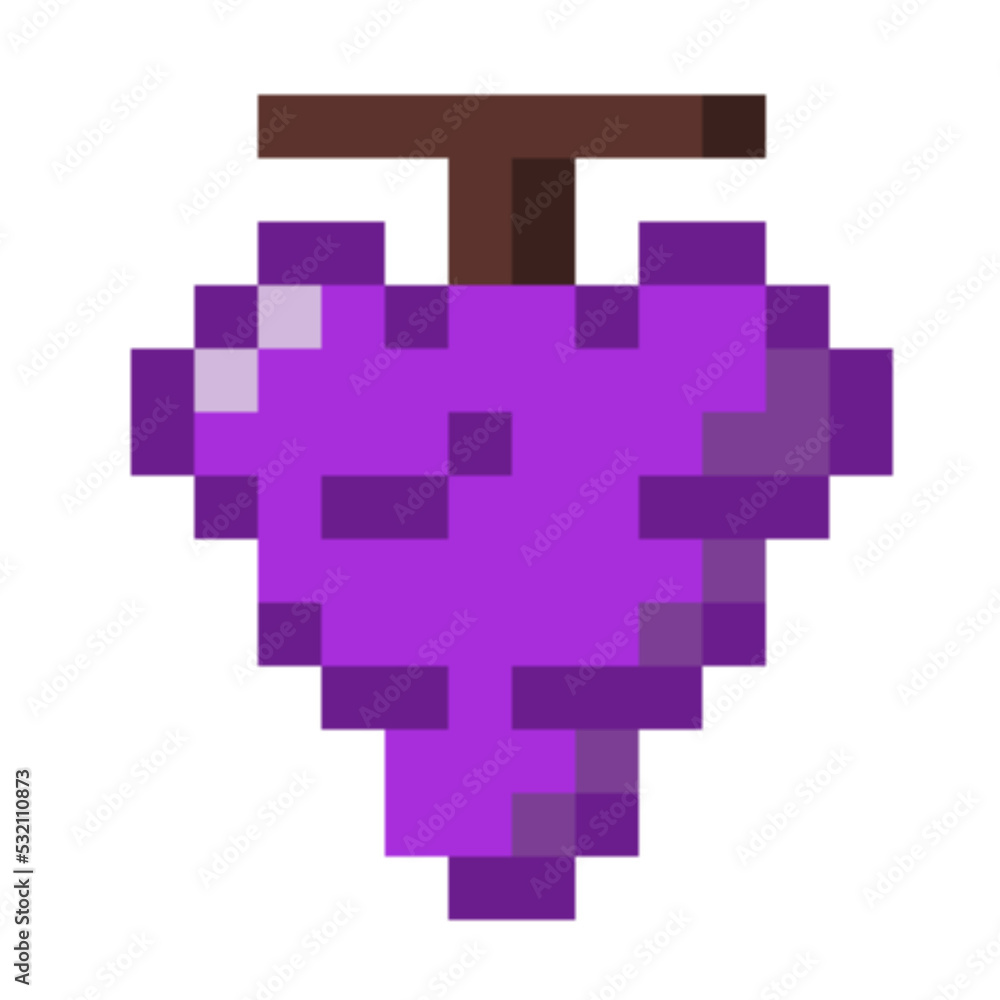 Obraz premium ブドウ ドット絵 アイコン