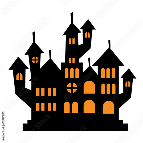 halloween dark castle silhouette © Gstudio