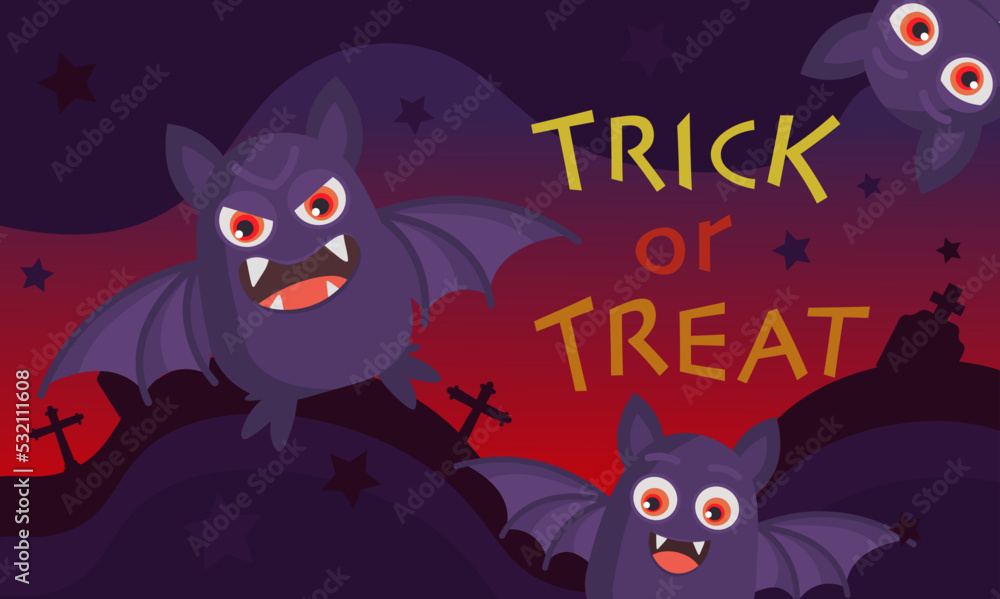 vertical background with bats and inscription halloween trick or treat vertical background with bats and inscription halloween trick or treat