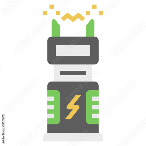 Taser flat color icon. Can be used for digital product, presentation, print design and more.