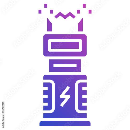Taser flat gradient icon. Can be used for digital product, presentation, print design and more.