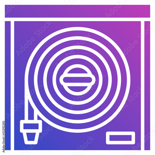 Fire Hose flat gradient icon. Can be used for digital product, presentation, print design and more.