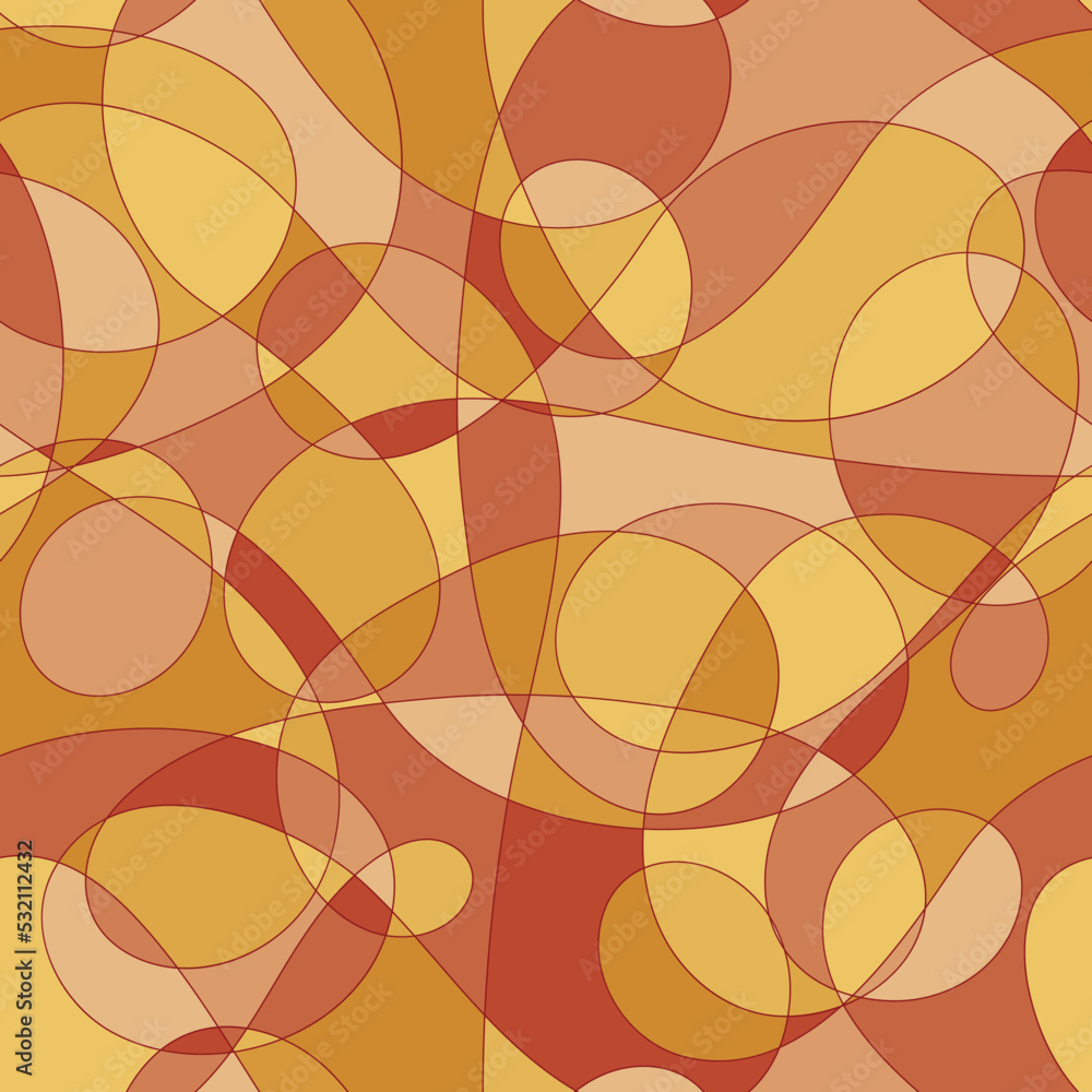 yellow red repetitive background. crisscrossed curves. abstract illustration. vector seamless pattern. fabric swatch. wrapping paper. continuous design template for textile, apparel, linen, home decor