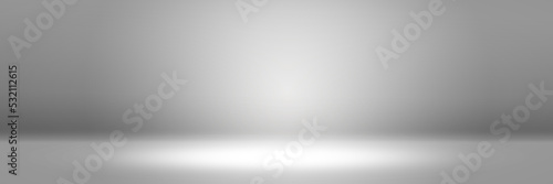 Abstract pastel gray color and gradient white light background, empty space room for showing background, gradient room studio.