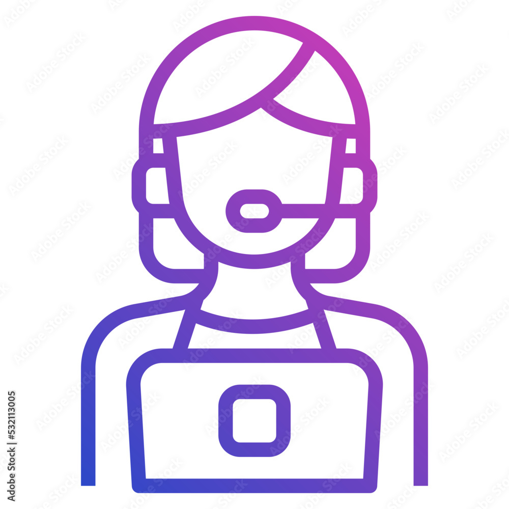 Customer Service line gradient icon. Can be used for digital product, presentation, print design and more. Customer Service line gradient icon. Can be used for digital product, presentation, print design and more.