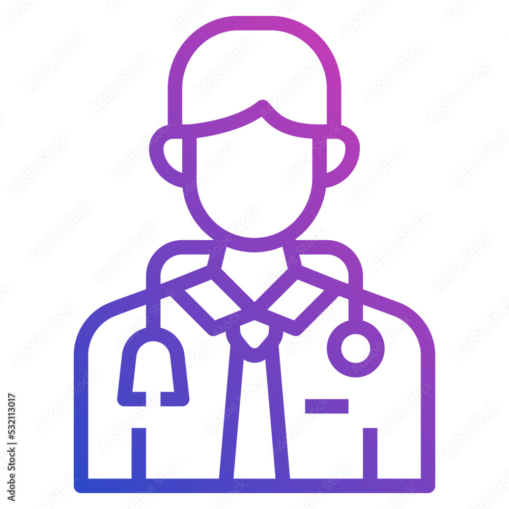 Doctor Man line gradient icon. Can be used for digital product, presentation, print design and more. Doctor Man line gradient icon. Can be used for digital product, presentation, print design and more.