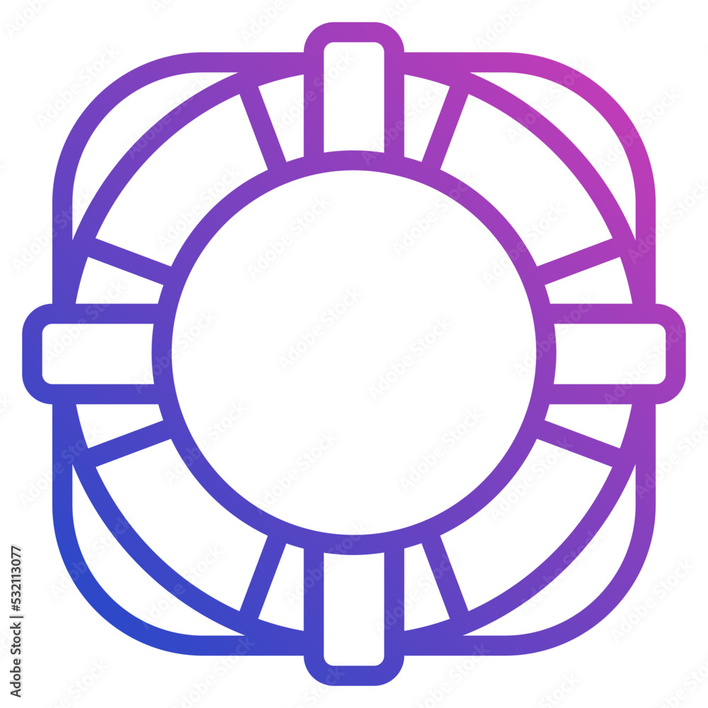 Lifebuoy line gradient icon. Can be used for digital product, presentation, print design and more. Lifebuoy line gradient icon. Can be used for digital product, presentation, print design and more.
