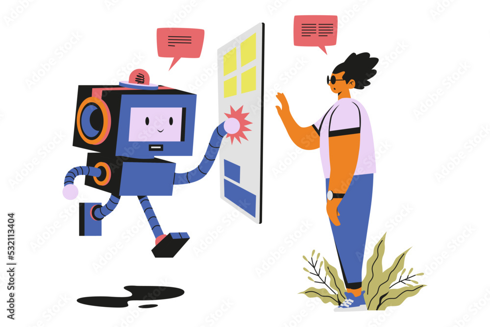 Someone Starting a Conversation with a Robot as a Shopping Assistant Someone Starting a Conversation with a Robot as a Shopping Assistant