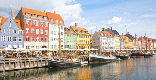 Copenhagen, Denmark on august 21, 2022: Nyhavn district is one of the most famous landmark in Copenhagen
