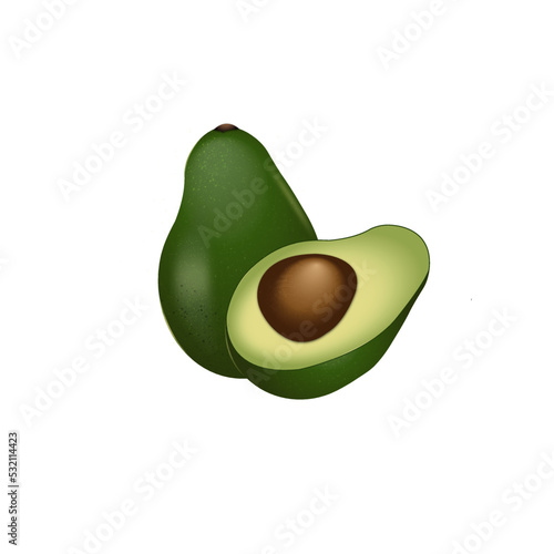 Avocado isolated on white background