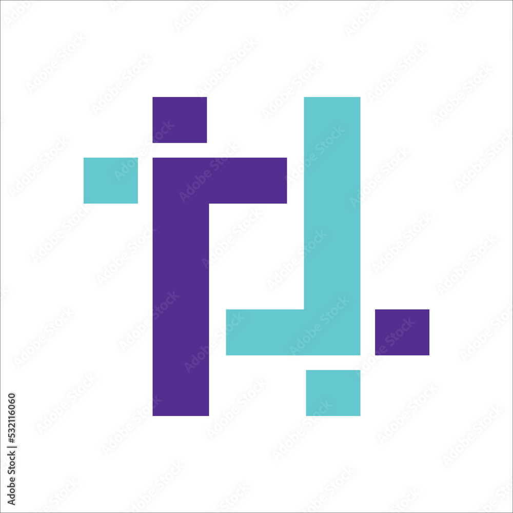 Obraz premium alphabet letter t square logo symbol icon design