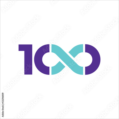 100 years diamond jubilee centenary infinity seamless logo symbol icon design photo