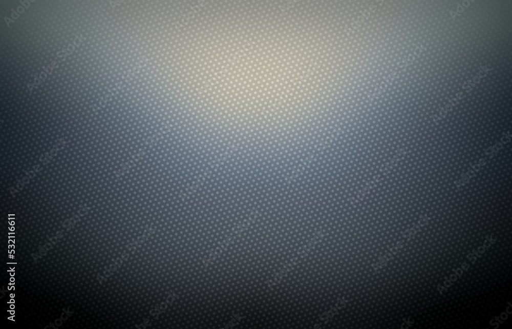 Brutal black metal low textured background covered small dots grid. Dark toned abstract surface with blue sheen.