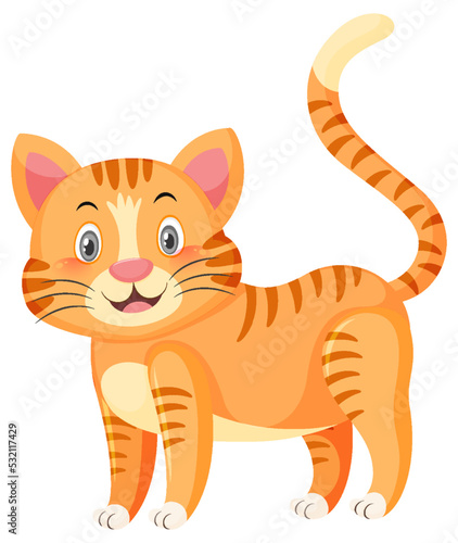 Fototapeta Naklejka Na Ścianę i Meble -  Little cute cat in cartoon style