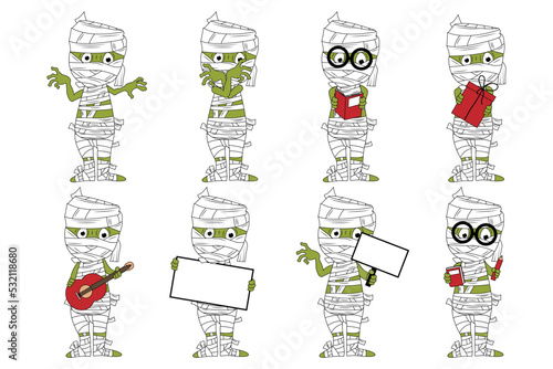cute mummy cartoon illustration graphic
