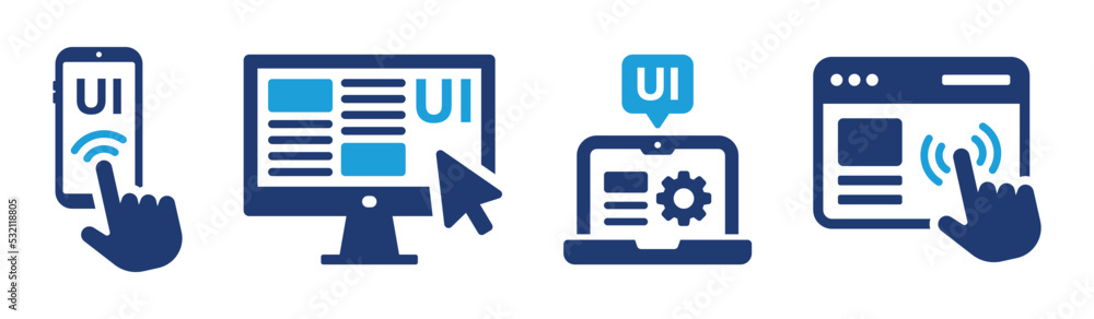 UI design for User interface icon template set. Vector illustration. UI design for User interface icon template set. Vector illustration.