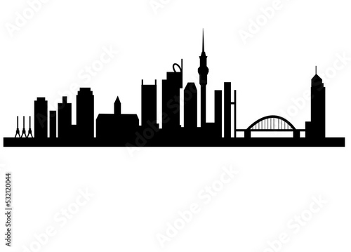 Auckland New Zealand city skyline silhouette