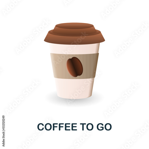 Coffee To Go icon. 3d illustration from coffee collection. Creative Coffee To Go 3d icon for web design, templates, infographics and more