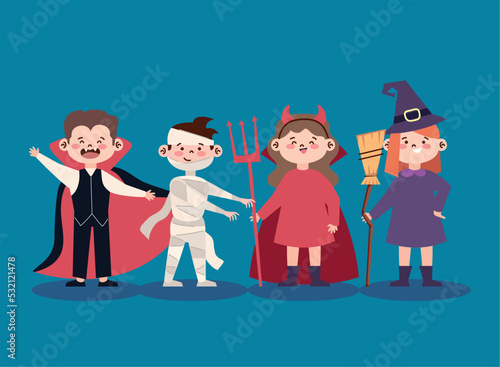 four little kids disguised