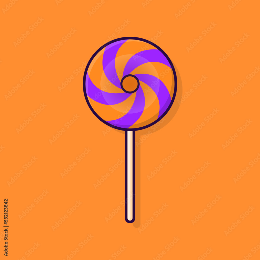 Flat Halloween Candy Illustration Flat Halloween Candy Illustration