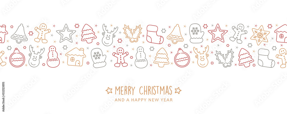 christmas card with winter decoration border gingerbread christmas card with winter decoration border gingerbread