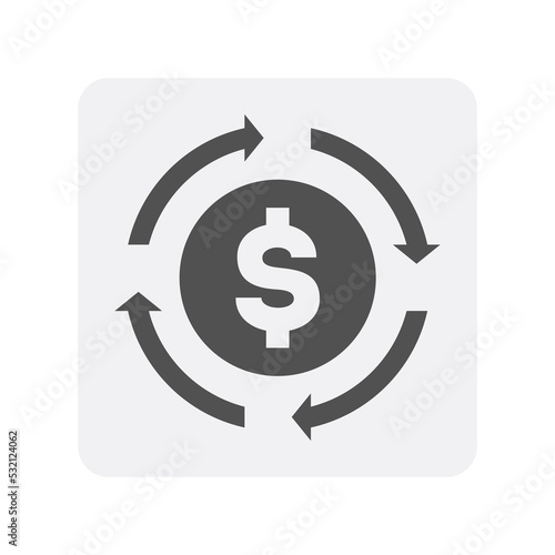 Creditworthiness icon with currency sign. Credit score symbol, financial history, commercial bank pictogram isolated vector illustration