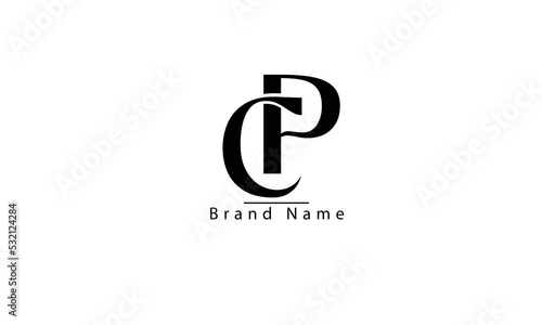 CP PC C  P abstract vector logo monogram template