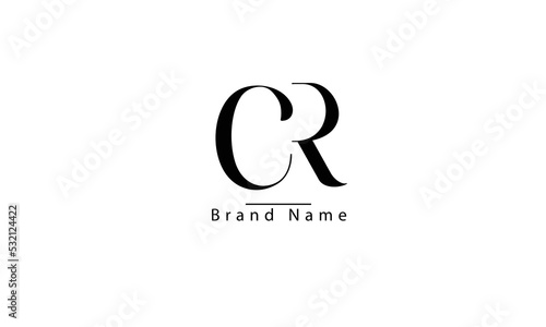 CR RC C R abstract vector logo monogram template