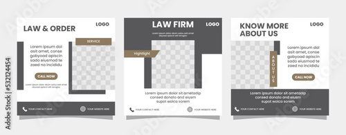 Minimalist Law Firm Service and Law Consultation social media post design template