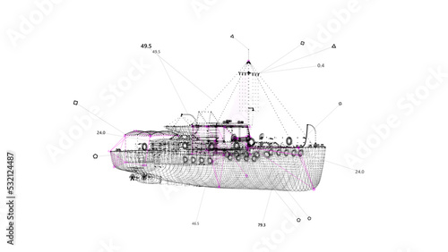 Ship UI Animation. HUD Ship Scanning.