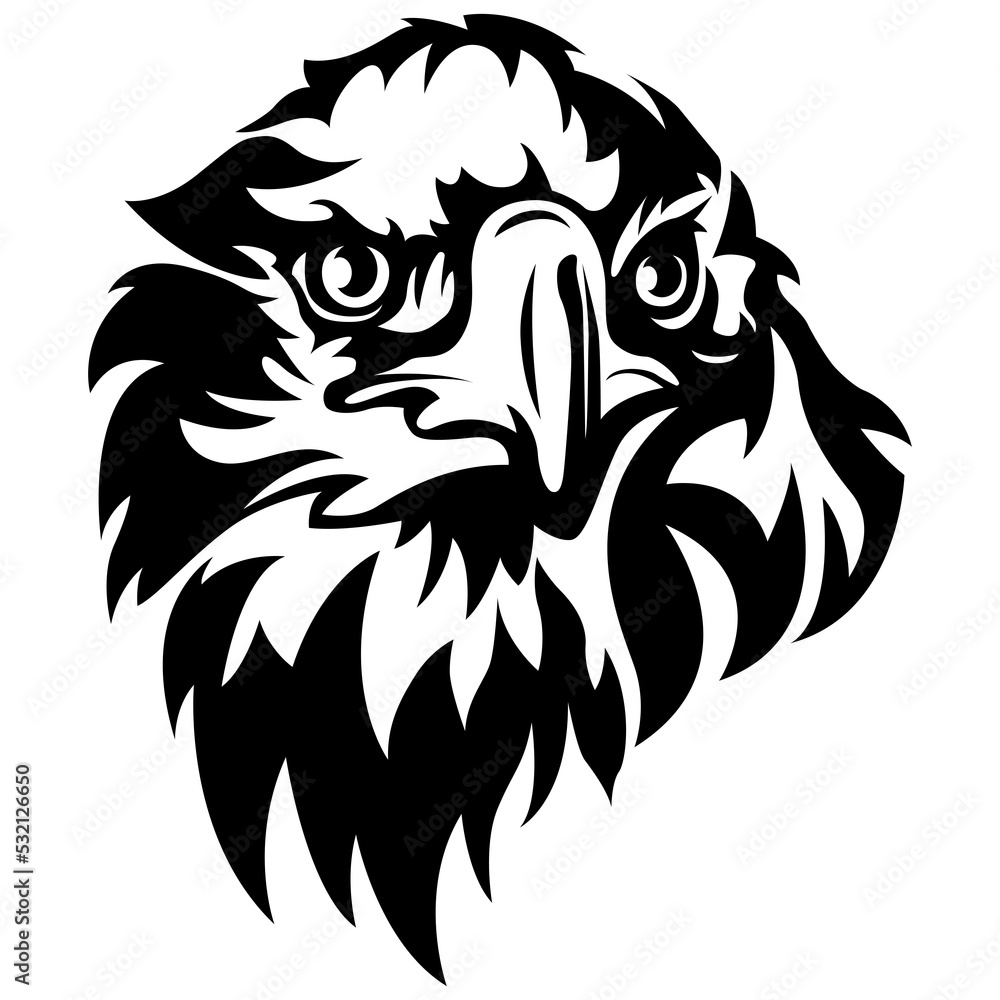 Hand drawn eagle head emblem. Mascot bird png. Logo illustration.
Hand drawn eagle head emblem. Mascot bird png. Logo illustration.