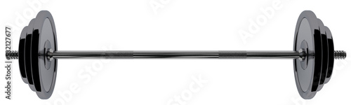 Metal barbell .Top view.