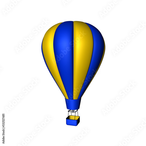 Hot air balloon. 3D renderi...