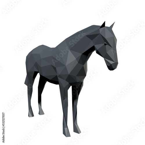 Abstract horse polygonal. 3...
