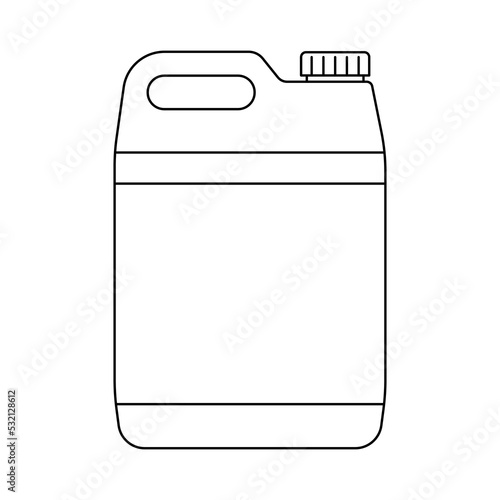 Canister icon. Fuel tank icon. Black linear canister icon. Vector illustration.