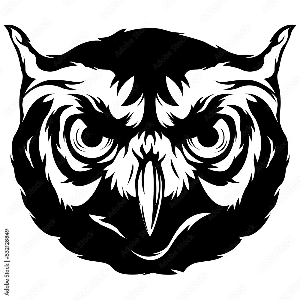 Owl png isolated illustration. Black color on white background image ...