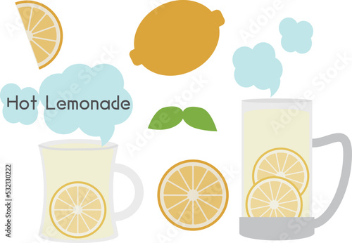 ホットレモネードのイラストセット