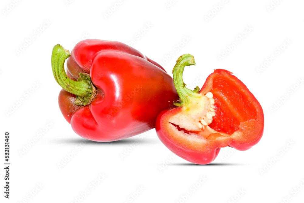 Fresh red bell pepper ( Capsicum ) isolated on white background Fresh red bell pepper ( Capsicum ) isolated on white background
