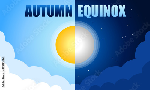 Autumn equinox day vector illustration. 