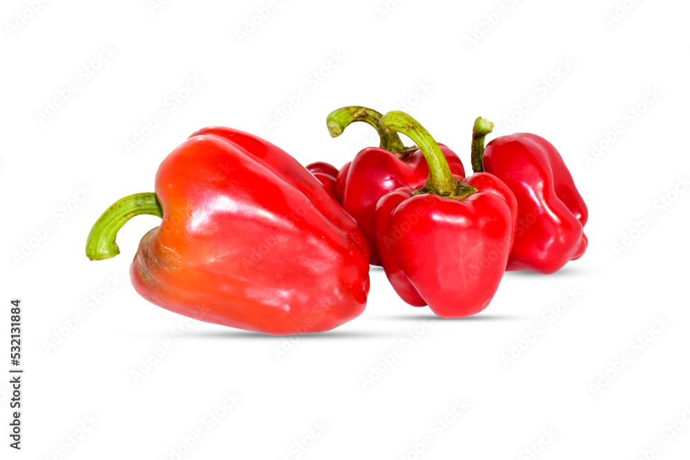 Fresh red bell pepper ( Capsicum ) isolated on white background