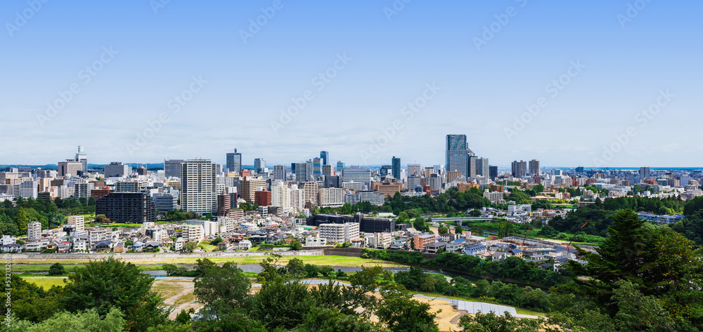 仙台　広瀬川と市内中心部