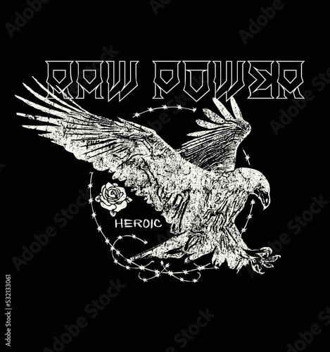 vector graphics,Vintage  eagle print.T-shirt design or outwear
