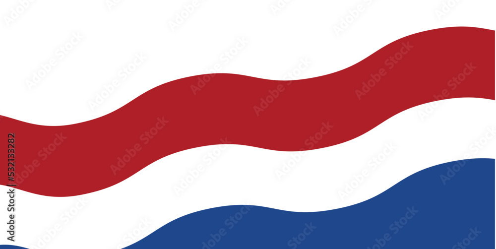Naklejka premium country netherlands flag with reflection wave background